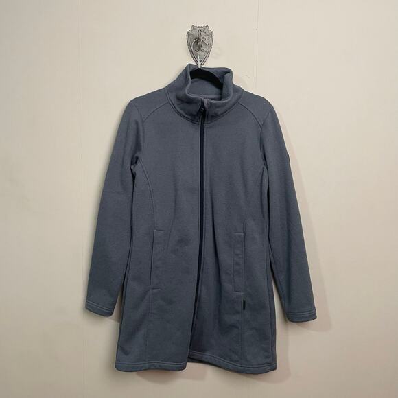 Elkline 40 gray turtleneck fleece jacket long sleeve neutral classic athleisure - Picture 1 of 10